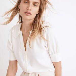 Madewell - Linen-Blend Peter Pan Collar Shirt / 4